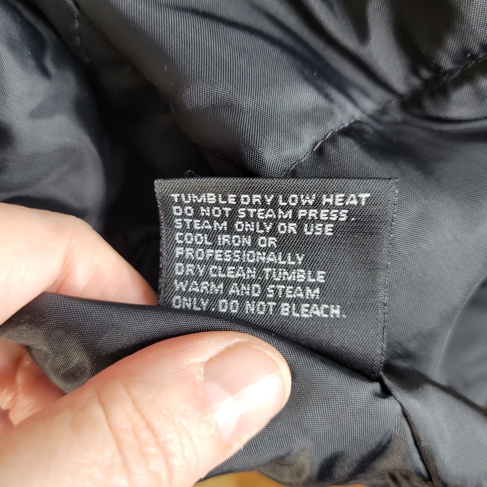 Womans London Fog Hooded Gray Bomber Black Velvet Scroll Design Size Medium - Picture 15 of 15